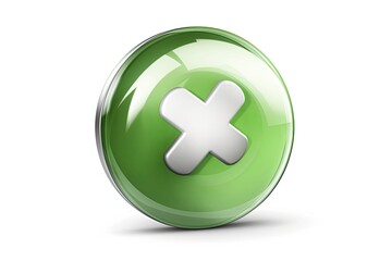 green button with an X symbol, indicating cancellation or closing. Generative AI