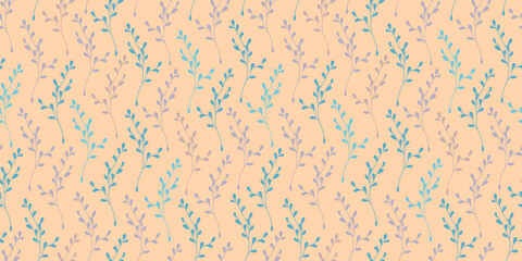 simple floral leaves pattern vector. background with calm blue and white colour leaves for summer and autumn designs