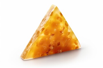 triangular slice of cheese isolated on a white background. Generative AI