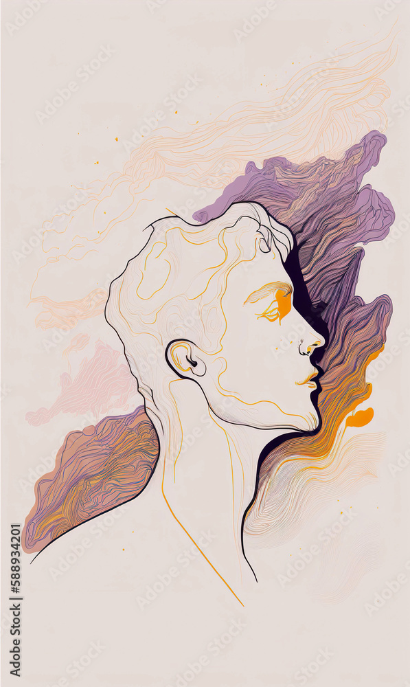 Poster abstract portrait illustration digital art face person poster background artwork minimal expressioni