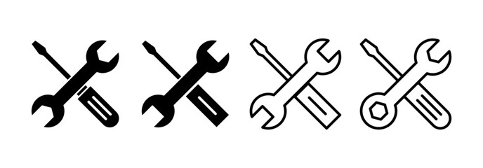 Repair tools icon vector for web and mobile app. tool sign and symbol. setting icon. Wrench and screwdriver. Service