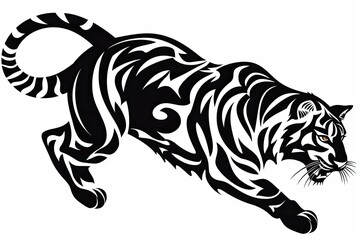 Obraz premium majestic tiger in black and white. Generative AI