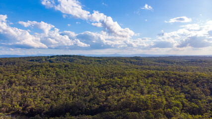 Beautiful famous Tinchi Tamba Wetlands, Bald Hills seeing from above. Drone shot, Brisbane, Queensland, Australia. 