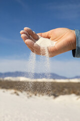 hands in the sand White Sands
