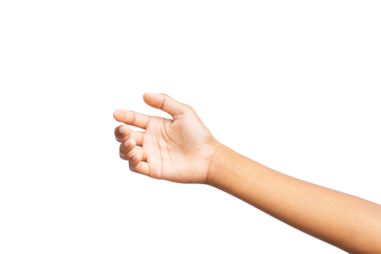 Man hand isolated on white background, clipping path