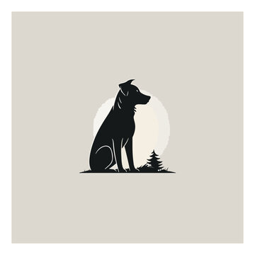 dog logo vector, minimalist modern logo
