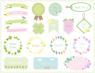 見出しに使える春色のフレームセット