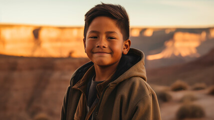 Portrait of an Indian boy at by generative AI