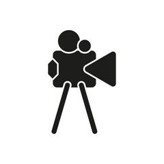 movie camera icon. Cinema production sign. Vector illustration.