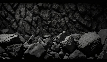 Grunge Stone Texture, A Dark and Edgy Concrete Wall, Dark Gray Rock Surface