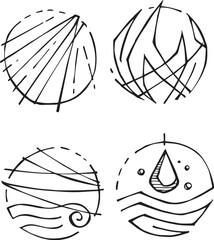 Hand drawn illustration of Christian Symbols.