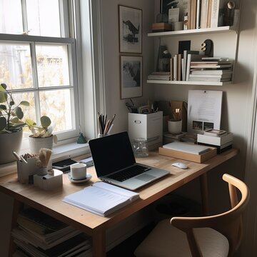 Home Office, clean and organized