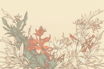 colorful bouquet of flowers on a neutral background. Generative AI