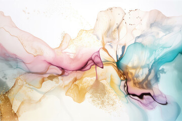 Watercolor alcohol ink texture vivid colors Generative AI