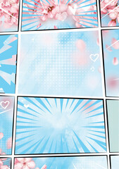 Cute girly background. floral Anime and Manga elements