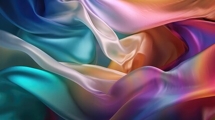 Obraz premium Abstract colorful light smooth silk background, AI generated