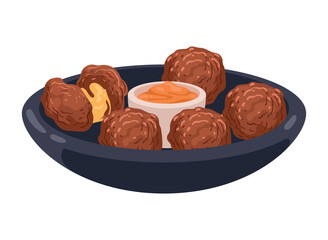 falafel with sauce muslim food