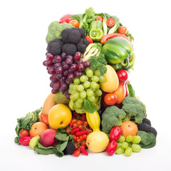 Fototapeta na wymiar Human Organ Made of Fruits and Vegetables