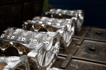 Automobile cylinder blocks cases ready for engine assembly