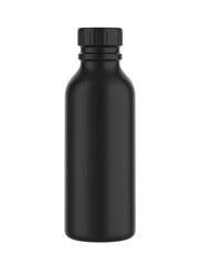 Blank plastic drink bottle with  shrink sleeve label for mockup and branding, 3d render illustration.