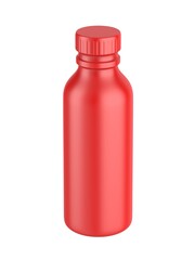 Blank plastic drink bottle with  shrink sleeve label for mockup and branding, 3d render illustration.