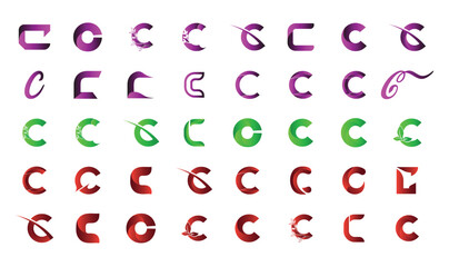 Modern creative gradient letter c logo collection 