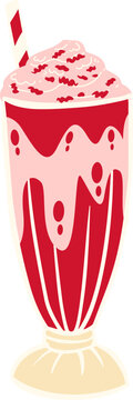 Red velvet milkshake illustration