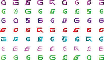 Modern creative gradient letter g logo collection 