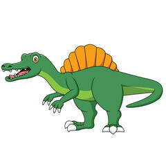 Cute smiling spinosaurus cartoon illustration