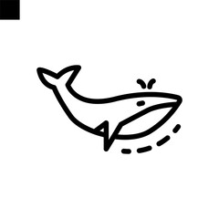 whale icon line style vector