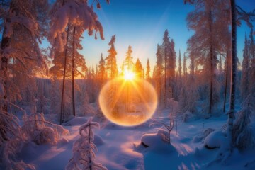 sun at the winter solstice. Generative AI
