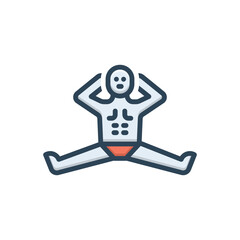 Color illustration icon for fitness 