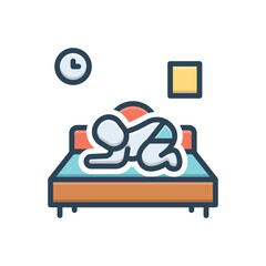 Color illustration icon for baby 