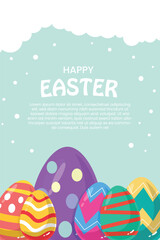 Happy Easter Egg banner. Trendy Easter design with typography. Modern minimal style. Horizontal poster, greeting card, header for website. Vector illustration