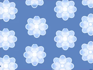 Poster Im Rahmen seamless pattern with blue flowers © Melissa