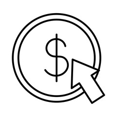 Monetization business people icon with black outline style. job, resume, business, people, employment, manager, interview. Vector Illustration