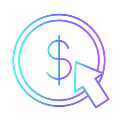 Monetization business people icon with purple blue outline style. job, resume, business, people, employment, manager, interview. Vector Illustration