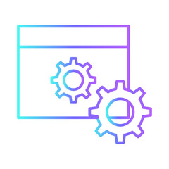 Setting business people icon with purple blue outline style. job, business, employee, concept, people, hr, recruitment. Vector Illustration