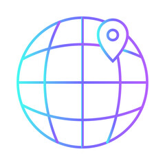 World service business people icon with purple blue outline style. job, resume, business, people, employment, manager, interview. Vector Illustration