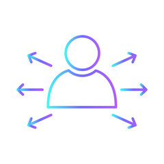 Opertunis business people icon with purple blue outline style. business, break, office, smiling, people, businesswoman, discussion. Vector Illustration