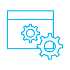 Setting business people icon with blue outline style. job, business, employee, concept, people, hr, recruitment. Vector Illustration