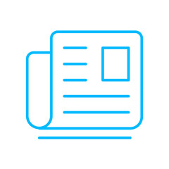 Newspaper business people icon with blue outline style. job, resume, business, people, employment, manager, interview. Vector Illustration