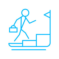 Career business people icon with blue outline style. job, resume, business, people, employment, manager, interview. Vector Illustration