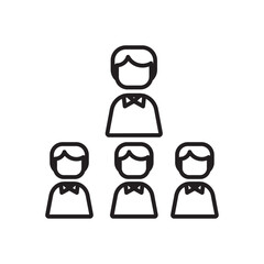 Leadership business people icon with black outline style. business, break, office, smiling, people, businesswoman, discussion. Vector Illustration