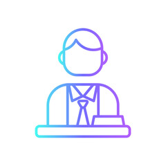 Boss business people icon with purple blue outline style. job, resume, business, people, employment, manager, interview. Vector Illustration