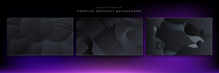 Modern black abstract presentation background with stripes lines