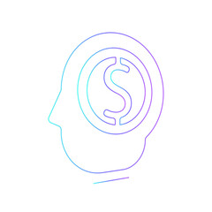 Capitalist business people icon with purple blue outline style. web, business, person, computer, technology, online, laptop. Vector Illustration