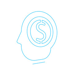 Capitalist business people icon with blue outline style. web, business, person, computer, technology, online, laptop. Vector Illustration