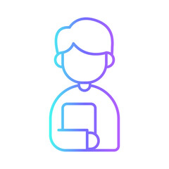 Employee business people icon with purple blue outline style. job, business, employee, concept, people, hr, recruitment. Vector Illustration