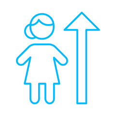 Self growth business people icon with blue outline style. job, resume, business, people, employment, manager, interview. Vector Illustration